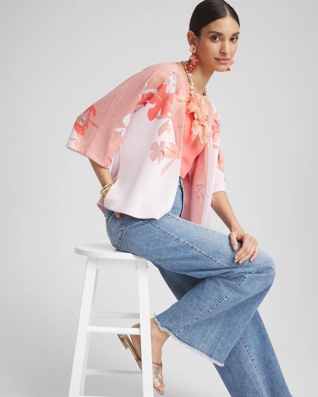 Jacquard Kimono-Style Cardigan - image 2